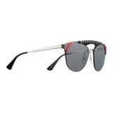 Prada - Prada Ornate - Occhiali Cat Eye Acciaio e Nero Fuoco - Prada Ornate Collection - Occhiali da Sole - Prada Eyewear