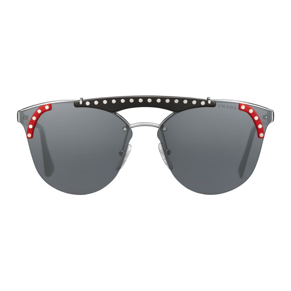 Prada - Prada Ornate - Steel and Fire Black Cat Eye Sunglasses - Prada Ornate Collection - Sunglasses - Prada Eyewear
