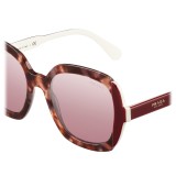 Prada - Prada Collection - White Turtle Orchid Cerise Square Sunglasses - Prada Collection - Sunglasses - Prada Eyewear