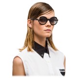 Prada - Prada Collection - Black Astral Talc Tortoise Round Sunglasses - Prada Collection - Sunglasses - Prada Eyewear