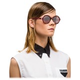 Prada - Prada Collection - Orchid Turtle Cerise White Round Sunglasses - Prada Collection - Sunglasses - Prada Eyewear