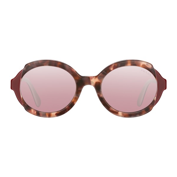 Prada - Prada Collection - Orchid Turtle Cerise White Round Sunglasses - Prada Collection - Sunglasses - Prada Eyewear