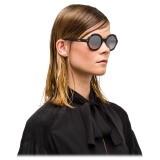 Prada - Prada Collection - Black Begonia Turtle Round Sunglasses - Prada Collection - Sunglasses - Prada Eyewear