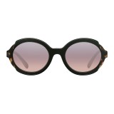 Prada - Prada Collection - Black Begonia Turtle Round Sunglasses - Prada Collection - Sunglasses - Prada Eyewear