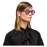 Prada - Prada Collection - Orchid Turtle Cerise White Round Sunglasses - Alternative Fit - Sunglasses - Prada Eyewear