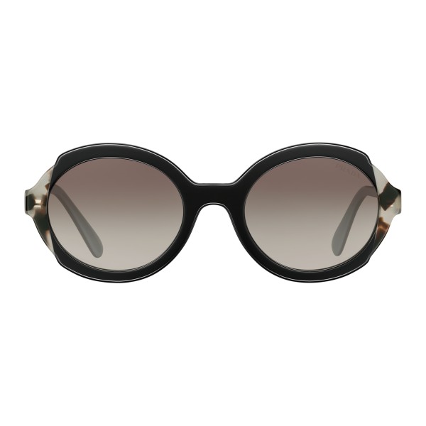 Prada - Prada Collection - Black Astral Talc Tortoise Round Sunglasses - Alternative Fit - Sunglasses - Prada Eyewear