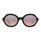 Prada - Prada Collection - Black Begonia Turtle Round Sunglasses - Alternative Fit - Sunglasses - Prada Eyewear