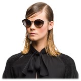 Prada - Prada Collection - Black and White Round Cat Eye Sunglasses - Prada Collection - Sunglasses - Prada Eyewear