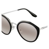 Prada - Prada Collection - Black and White Round Cat Eye Sunglasses - Prada Collection - Sunglasses - Prada Eyewear