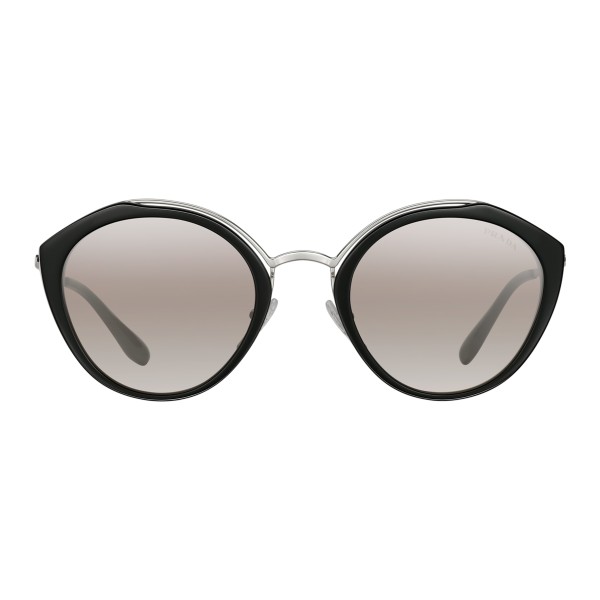 Prada - Prada Collection - Occhiali Rotondi Cat Eye Bianco e Nero - Prada Collection - Occhiali da Sole - Prada Eyewear