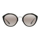 Prada - Prada Collection - Black and White Round Cat Eye Sunglasses - Prada Collection - Sunglasses - Prada Eyewear