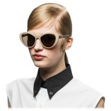 Prada - Prada Tapestry - Occhiali Cat Eye in Cammeo e Pomice - Prada Tapestry Collection - Occhiali da Sole - Prada Eyewear