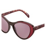 Prada - Prada Tapestry - Cocoa and Garnet Cat Eye Sunglasses - Prada Tapestry Collection - Sunglasses - Prada Eyewear