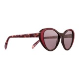 Prada - Prada Tapestry - Occhiali Cat Eye in Cacao e Granato - Prada Tapestry Collection - Occhiali da Sole - Prada Eyewear