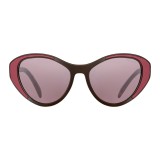 Prada - Prada Tapestry - Occhiali Cat Eye in Cacao e Granato - Prada Tapestry Collection - Occhiali da Sole - Prada Eyewear