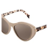 Prada - Prada Tapestry - Occhiali Cat Eye in Cammeo e Pomice - Prada Tapestry Collection - Occhiali da Sole - Prada Eyewear