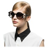 Prada - Prada Tapestry - Black White Round Sunglasses - Prada Tapestry Collection - Sunglasses - Prada Eyewear