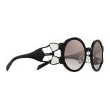 Prada - Prada Tapestry - Black White Round Sunglasses - Prada Tapestry Collection - Sunglasses - Prada Eyewear
