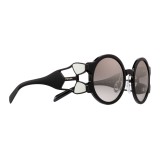 Prada - Prada Tapestry - Occhiali Rotondi Nero Bianco - Prada Tapestry Collection - Occhiali da Sole - Prada Eyewear