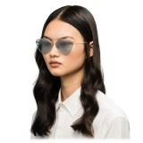 Prada - Prada Collection - Dark Steel Cat Eye Flat Sunglasses - Prada Collection - Sunglasses - Prada Eyewear