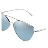 Prada - Prada Collection - Dark Steel Cat Eye Flat Sunglasses - Prada Collection - Sunglasses - Prada Eyewear