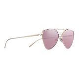 Prada - Prada Collection - Pale Gold Cat Eye Flat Sunglasses - Prada Collection - Sunglasses - Prada Eyewear