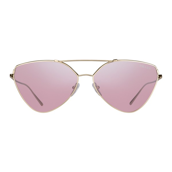 Prada - Prada Collection - Occhiali Cat Eye Piatti Oro Pallido - Prada Collection - Occhiali da Sole - Prada Eyewear