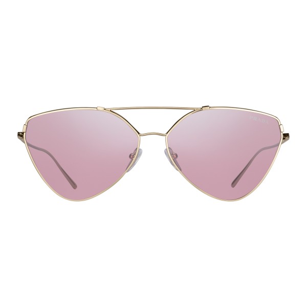 Prada - Prada Collection - Pale Gold Cat Eye Flat Sunglasses - Prada Collection - Sunglasses - Prada Eyewear