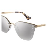 Prada - Prada Cinéma - White Gold Irregular Cat Eye Sunglasses - Prada Cinéma Collection - Sunglasses - Prada Eyewear