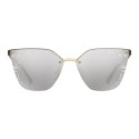 Prada - Prada Cinéma - White Gold Irregular Cat Eye Sunglasses - Prada Cinéma Collection - Sunglasses - Prada Eyewear