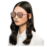 Prada - Prada Mod - Occhiali Rotondi in Nero e Oro Pallido - Prada Mod Collection - Occhiali da Sole - Prada Eyewear