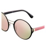 Prada - Prada Mod - Black and Pale Gold Round Sunglasses - Prada Mod Collection - Sunglasses - Prada Eyewear