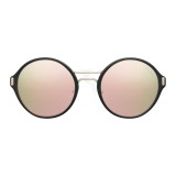 Prada - Prada Mod - Black and Pale Gold Round Sunglasses - Prada Mod Collection - Sunglasses - Prada Eyewear