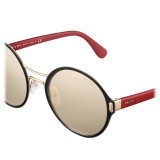 Prada - Prada Mod - Black and Light Pale Gold Round Sunglasses - Prada Mod Collection - Sunglasses - Prada Eyewear