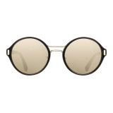 Prada - Prada Mod - Black and Light Pale Gold Round Sunglasses - Prada Mod Collection - Sunglasses - Prada Eyewear