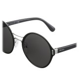 Prada - Prada Mod - Black and Steel Round Sunglasses - Prada Mod Collection - Sunglasses - Prada Eyewear