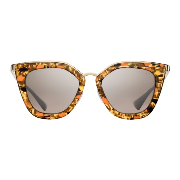 Striated Papaya Cat Eye Bold Sunglasses 