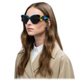 Prada - Prada Tapestry - Occhiali Cat Eye in Velluto Viola - Prada Tapestry Collection - Occhiali da Sole - Prada Eyewear