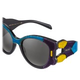 Prada - Prada Tapestry - Occhiali Cat Eye in Velluto Viola - Prada Tapestry Collection - Occhiali da Sole - Prada Eyewear