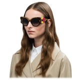 Prada - Prada Tapestry - Camel Velvet Cat Eye Sunglasses - Prada Tapestry Collection - Sunglasses - Prada Eyewear