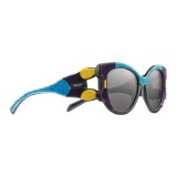 Prada - Prada Tapestry - Occhiali Cat Eye in Velluto Viola - Prada Tapestry Collection - Occhiali da Sole - Prada Eyewear