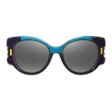 Prada - Prada Tapestry - Occhiali Cat Eye in Velluto Viola - Prada Tapestry Collection - Occhiali da Sole - Prada Eyewear