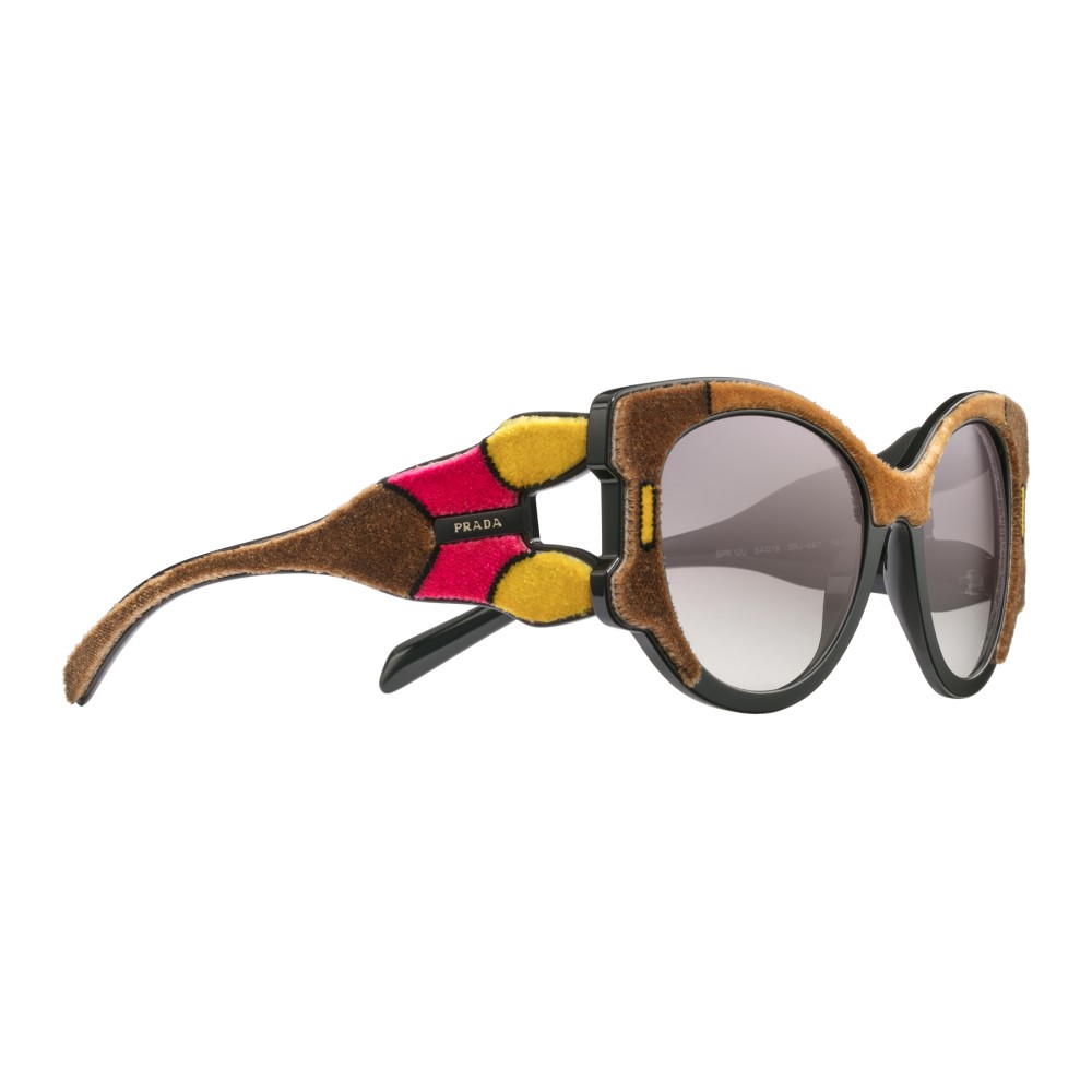 Prada - Prada Tapestry - Camel Velvet Cat Eye Sunglasses - Prada