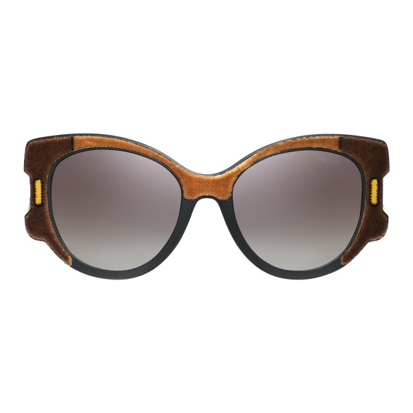 Prada - Prada Tapestry - Camel Velvet Cat Eye Sunglasses - Prada Tapestry Collection - Sunglasses - Prada Eyewear