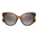 Prada - Prada Tapestry - Camel Velvet Cat Eye Sunglasses - Prada Tapestry Collection - Sunglasses - Prada Eyewear