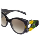 Prada - Prada Tapestry - Black Velvet Cat Eye Sunglasses - Prada Tapestry Collection - Sunglasses - Prada Eyewear