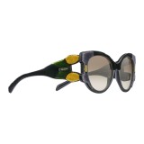 Prada - Prada Tapestry - Black Velvet Cat Eye Sunglasses - Prada Tapestry Collection - Sunglasses - Prada Eyewear