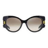 Prada - Prada Tapestry - Occhiali Cat Eye in Velluto Nero - Prada Tapestry Collection - Occhiali da Sole - Prada Eyewear