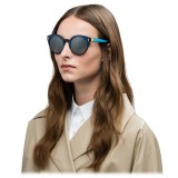 Prada - Prada Tapestry - Occhiali Rotondi Pop in Azzurro - Prada Tapestry Collection - Occhiali da Sole - Prada Eyewear