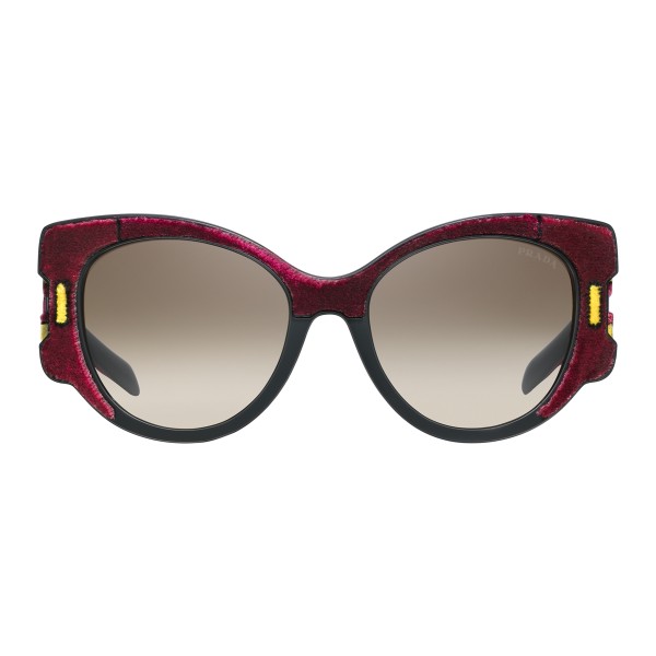 Prada - Prada Tapestry - Amarena Velvet Cat Eye Sunglasses - Prada Tapestry Collection - Sunglasses - Prada Eyewear